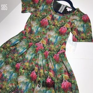 LuLaRoe Amelia Dress Pockets Pleats Floral